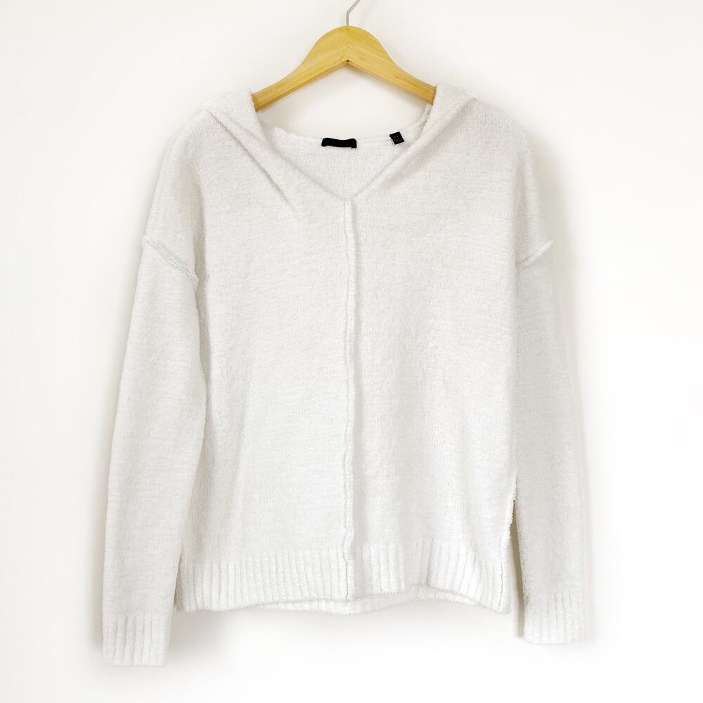 ATM Anthony Thomas Melillo Fleece Inside Out Hoodie White Size Small